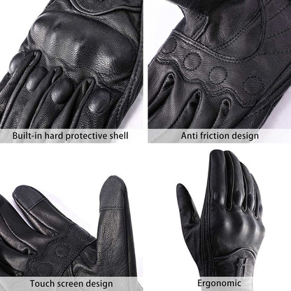 Leather Motorcycle Gloves for Men Touchscreen GM028